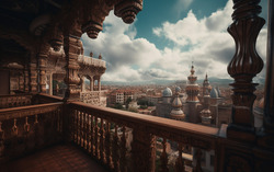 A photograph presenting a terrace with a view of a floatin