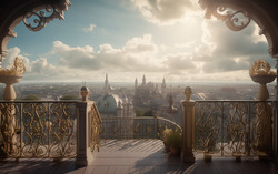 A photograph presenting a terrace with a view of a floatin