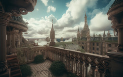 A photograph presenting a terrace with a view of a floatin