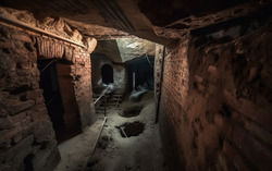 A photograph portraying a chilling view of a subterranean 