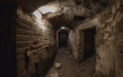 A photograph portraying a chilling view of a subterranean 