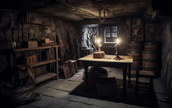 Photograph of a dungeon room. Nikon D850 camera 85mm prime
