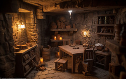 Photograph of a dungeon room. Nikon D850 camera 85mm prime