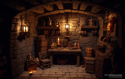 Photograph of a dungeon room. Nikon D850 camera 85mm prime