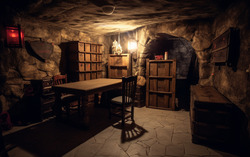 Photograph of a dungeon room. Nikon D850 camera 85mm prime