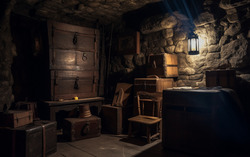 Photograph of a dungeon room. Nikon D850 camera 85mm prime