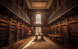 Majestic old library. Professional photograph. Nikon D850 
