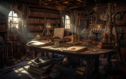 A photograph showcasing a disorderly sorcerers sanctum dra