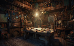 A photograph showcasing a disorderly sorcerers sanctum dra