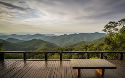 A photograph depicting a breathtaking view from a terrace 