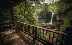 A photograph illustrating a picturesque view from a stone 
