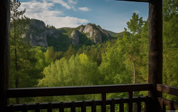 Idyllic view from balcony. National park. Nikon D850 camer