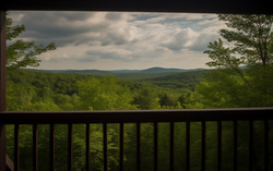 Idyllic view from balcony. National park forest. Nikon D85