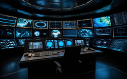 A photograph capturing an extraterrestrial spacecrafts com