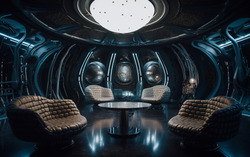 A photograph presenting a celestial-themed zoom background