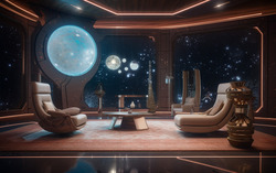 A photograph presenting a celestial-themed zoom background