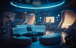 A photograph presenting a celestial-themed zoom background