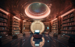 A photograph presenting a celestial-themed zoom background