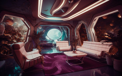 A photograph presenting a celestial-themed zoom background