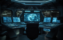 Alien spaceship command room. Technological. Nikon D850 ca