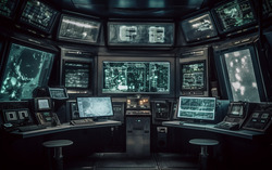 Alien spaceship command room. Technological. Nikon D850 ca