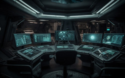 Alien spaceship command room. Technological. Nikon D850 ca