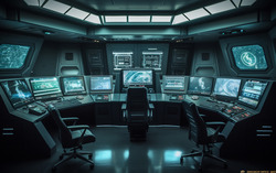 Alien spaceship command room. Technological. Nikon D850 ca