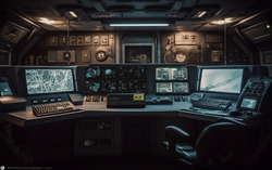 Alien spaceship command room. Technological. Nikon D850 ca