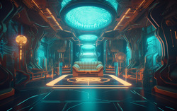 a captivating Zoom background that features the interior o