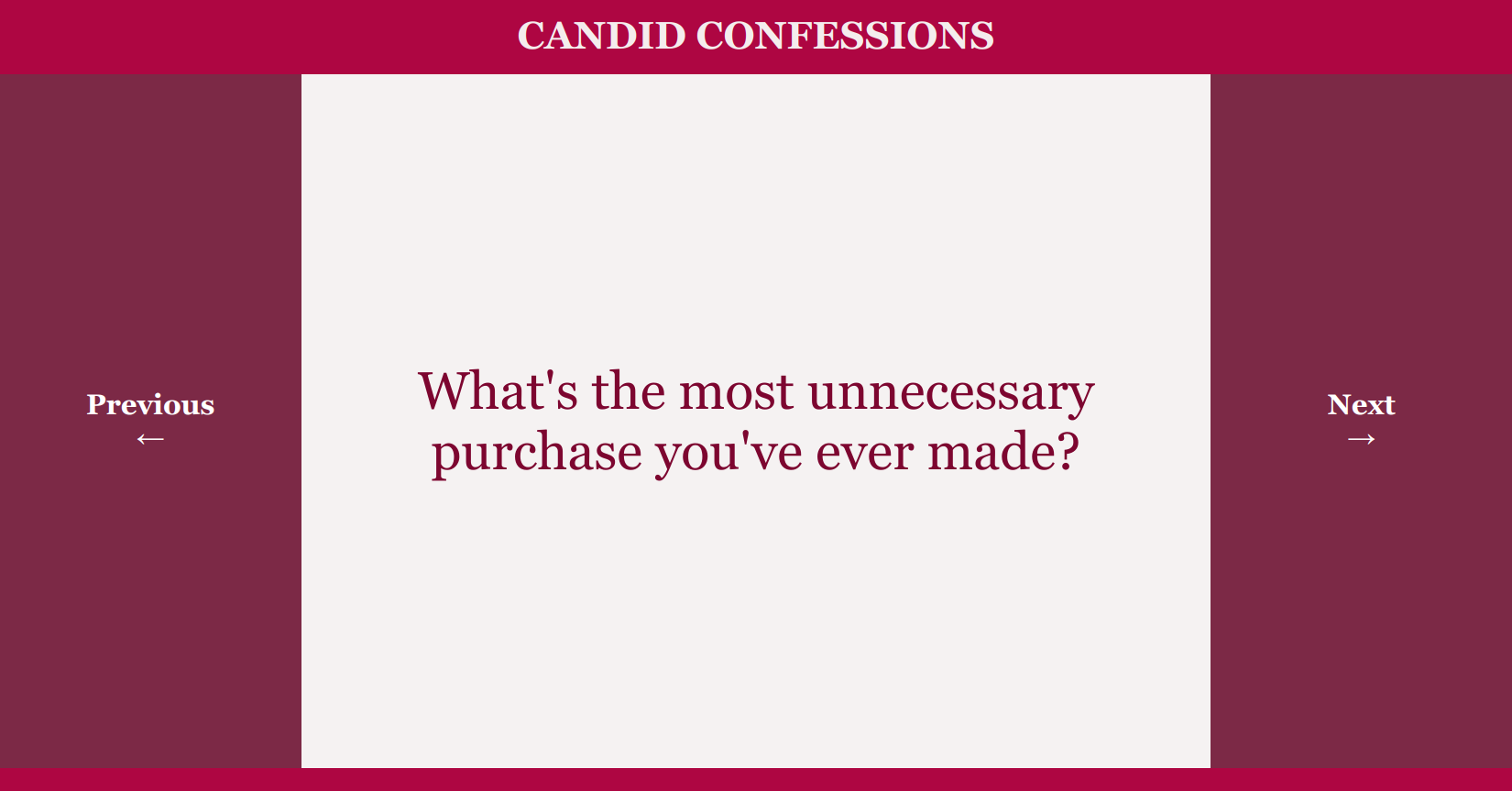 Candid Confessions Screenshot